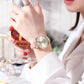CURREN Watches Women Brand Leather Quartz Wristwatches Luxury Design Clock for Ladies Charm Flowers Dial Montre Femme