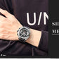 MEGIR Watches for Men Fashion Military Sport Watch Waterproof Date Quartz Casual Wristwatch with Chronograph Leather Strap 2128