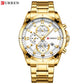 CURREN Watch Quartz Male watches Fashion Chronograph Clock Mens Gift Casual Stainless Steel Wristwatch
