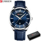 CURREN Simple Men Leather Watch Man Luxury Brand Quartz Watches Relogio Masculino Casual Wristwatch Male Clock Blue