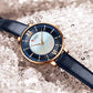 CURREN Branded Women's Watches 2021 Lux Elegant Ladies Wristwatch with Leather Bracelet Royal Blue