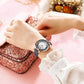 CURREN Branded Women's Watches 2021 Lux Elegant Ladies Wristwatch with Leather Bracelet Royal Blue