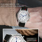 PIERRE PAULIN Enamel Dial Heat Blue Hands Doctor Pulsation Mechanical Chronograph Complicated Men's Luxury Dress Handwind Watch