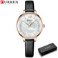 CURREN Branded Women's Watches 2021 Lux Elegant Ladies Wristwatch with Leather Bracelet Royal Blue