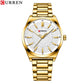 CURREN Man Watch Fashion Stainless Steel Quartz Wristwatches Top Brand Simple Thin Watches for Men Gold Clock