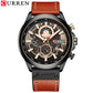CURREN Watches Mens Branded Luxury Casual Leather Strap Sport Quartz Wristwatch Chronograph Clock Male Creative Design Dial