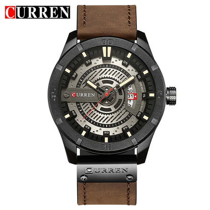 CURREN Top Brand Luxury Fashiong Casual Business Wristwatch Leather Strap Male Clock Military Quartz Men Watches Reloj Hombre