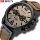 Fashion Classic Black White Chronograph Watch Men CURREN Men's Watches Casual Quartz Wristwatch Male Clock Reloj Hombre