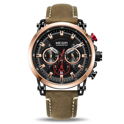 MEGIR Men Sports Watch Chronograph Luxury Quartz Military Wristwatches Waterproof Luminous Date Clock Relogio Masculino 2085