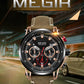 MEGIR Men Sports Watch Chronograph Luxury Quartz Military Wristwatches Waterproof Luminous Date Clock Relogio Masculino 2085