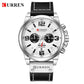 Fashion Classic Black White Chronograph Watch Men CURREN Men's Watches Casual Quartz Wristwatch Male Clock Reloj Hombre