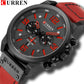 Fashion Classic Black White Chronograph Watch Men CURREN Men's Watches Casual Quartz Wristwatch Male Clock Reloj Hombre