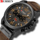 Fashion Classic Black White Chronograph Watch Men CURREN Men's Watches Casual Quartz Wristwatch Male Clock Reloj Hombre