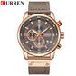 CURREN Luxury Brand Men Military Sport Watches Men's Quartz Clock Leather Strap Waterproof Date Wristwatch Reloj Hombre