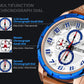 MEGIR Chronograph Sport Watch for Men Leather Strap Quartz Military Wristwatch Waterproof Calendar Clock Relogio Masculino 2082