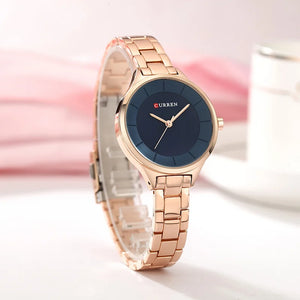 CURREN Top Brand Fashion Ladies Watches Stainless Steel Band Quartz Female Wrist Watch Ladies Gifts Clock Relogio Feminino