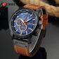 CURREN Luxury Brand Men Military Sport Watches Men's Quartz Clock Leather Strap Waterproof Date Wristwatch Reloj Hombre