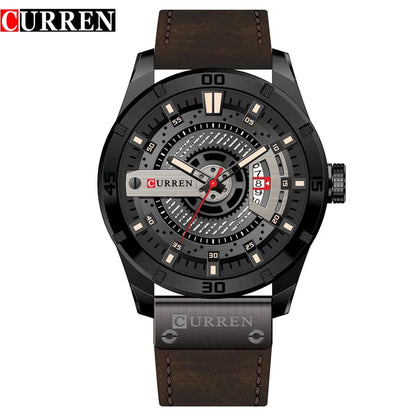 CURREN Top Brand Luxury Fashiong Casual Business Wristwatch Leather Strap Male Clock Military Quartz Men Watches Reloj Hombre