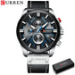 CURREN Watch Chronograph Sport Mens Watches Quartz Clock Leather Male Wristwatch with box Fashion Gift for Men