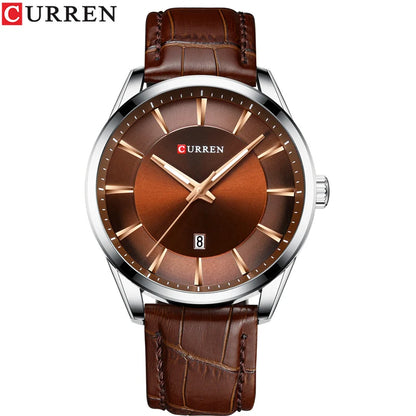 CURREN Simple Men Leather Watch Man Luxury Brand Quartz Watches Relogio Masculino Casual Wristwatch Male Clock Blue