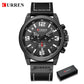 Fashion Classic Black White Chronograph Watch Men CURREN Men's Watches Casual Quartz Wristwatch Male Clock Reloj Hombre