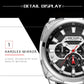 MEGIR Watches for Men Fashion Military Sport Watch Waterproof Date Quartz Casual Wristwatch with Chronograph Leather Strap 2128