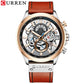 CURREN Watches Mens Branded Luxury Casual Leather Strap Sport Quartz Wristwatch Chronograph Clock Male Creative Design Dial