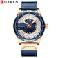 CURREN Watches Top Brand Fashion Leather Wristwatch Casual Quartz Men's Watch New Chic Luminous hands Clock