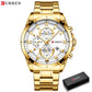 CURREN Watch Quartz Male watches Fashion Chronograph Clock Mens Gift Casual Stainless Steel Wristwatch