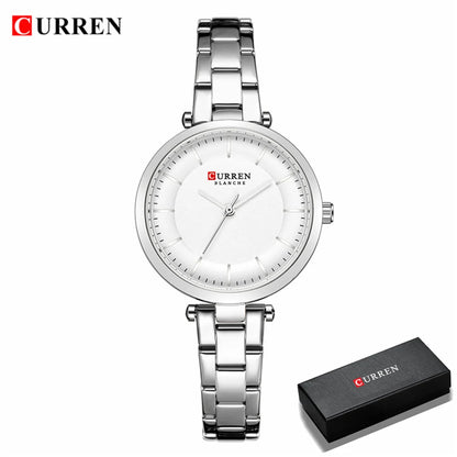 CURREN  Elegant Ladies Wristwatch Stainless Steel Dial Quartz Women's Bracelet Watches Classic Female Clock