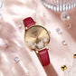 CURREN Watches Women Brand Leather Quartz Wristwatches Luxury Design Clock for Ladies Charm Flowers Dial Montre Femme
