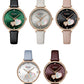 CURREN Watches Women Fashion Leather Quartz Wristwatch Charming Rhinestone Female Clock Zegarki Damskie