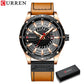 CURREN Watches Top Brand Fashion Leather Wristwatch Casual Quartz Men's Watch New Chic Luminous hands Clock