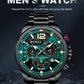 CURREN Fashion Quartz Watches Men Casual Sport Wristwatch with Stainless Steel Chronograph Dial Clock with Luminous