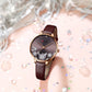 CURREN Watches Women Brand Leather Quartz Wristwatches Luxury Design Clock for Ladies Charm Flowers Dial Montre Femme
