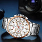 CURREN Luxury Casual Mens Watches Quartz Sports Chronograph Wristwatch Male Stainless Steel Luminous hands Clock