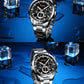 CURREN Top Brand Military Quartz Watches Silver Blue Mens Stainless Steel Chronograph Wristwatch for Male Casual Sporty Clocks