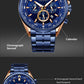 CURREN Luxury Brand Watches for Men Casual Sporty Quartz Wristwatch with 316 Stainless Steel Band Chronograph Clock Male Silver