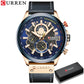 CURREN Watches Mens Branded Luxury Casual Leather Strap Sport Quartz Wristwatch Chronograph Clock Male Creative Design Dial