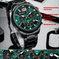 CURREN Fashion Quartz Watches Men Casual Sport Wristwatch with Stainless Steel Chronograph Dial Clock with Luminous