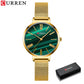 CURREN Fashion Women's Watches Leather Strap Quartz Wristwatch Classic Simple Thin Watch