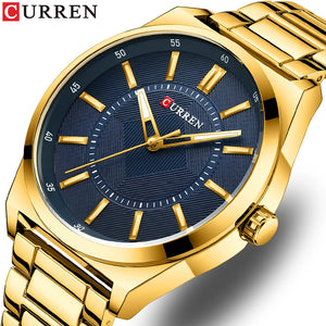 CURREN Man Watch Fashion Stainless Steel Quartz Wristwatches Top Brand Simple Thin Watches for Men Gold Clock