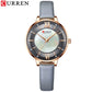 CURREN Branded Women's Watches 2021 Lux Elegant Ladies Wristwatch with Leather Bracelet Royal Blue