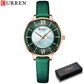 CURREN Branded Women's Watches 2021 Lux Elegant Ladies Wristwatch with Leather Bracelet Royal Blue