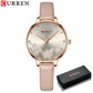 CURREN Watches Women Brand Leather Quartz Wristwatches Luxury Design Clock for Ladies Charm Flowers Dial Montre Femme