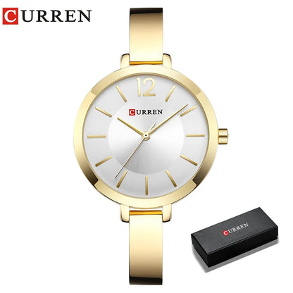 CURREN Fashion Women Dress Wristwatch Ladies Quartz Watch Brand Luxury Women Bracelet Watches Full Steel Female Clock