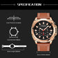 MEGIR Watches for Men Fashion Military Sport Watch Waterproof Date Quartz Casual Wristwatch with Chronograph Leather Strap 2128