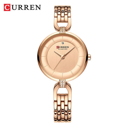 CURREN Quartz Women Luxury Rhinestone Clock Woman Gift Charming Ladies Stainless Steel Bracelet Women Wristwatch Montre femme