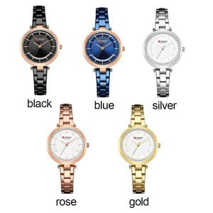 CURREN  Elegant Ladies Wristwatch Stainless Steel Dial Quartz Women's Bracelet Watches Classic Female Clock