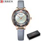 CURREN Branded Women's Watches 2021 Lux Elegant Ladies Wristwatch with Leather Bracelet Royal Blue
